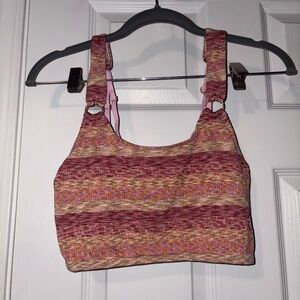 Aerie Pink Multicolor Knit Tank Top